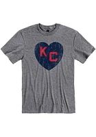 Rally Kansas City Monarchs Graphite Contrasted Heart Short Sleeve Fashion T Shirt