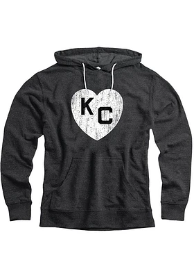 Rally Kansas City Monarchs Mens Black Heart Long Sleeve Hoodie