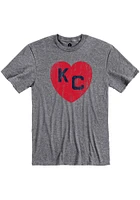 Rally Kansas City Monarchs Graphite Heart Short Sleeve Fashion T Shirt