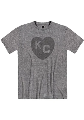 Rally Kansas City Monarchs Graphite Heart Design Short Sleeve Fashion T Shirt