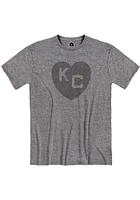 Rally Kansas City Monarchs Graphite Heart Design Short Sleeve Fashion T Shirt