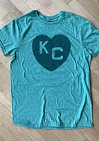 Rally Kansas City Monarchs Kelly Green Heart Short Sleeve Fashion T Shirt