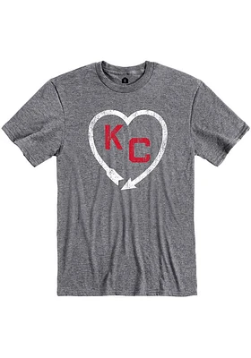 Rally Kansas City Monarchs Graphite Arrow Heart Short Sleeve Fashion T Shirt