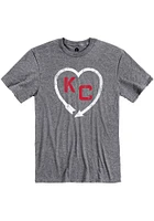 Rally Kansas City Monarchs Graphite Arrow Heart Short Sleeve Fashion T Shirt