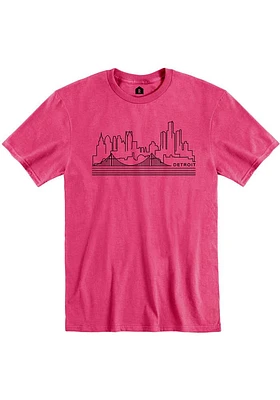 Rally Detroit Pink Skyline Short Sleeve T Shirt