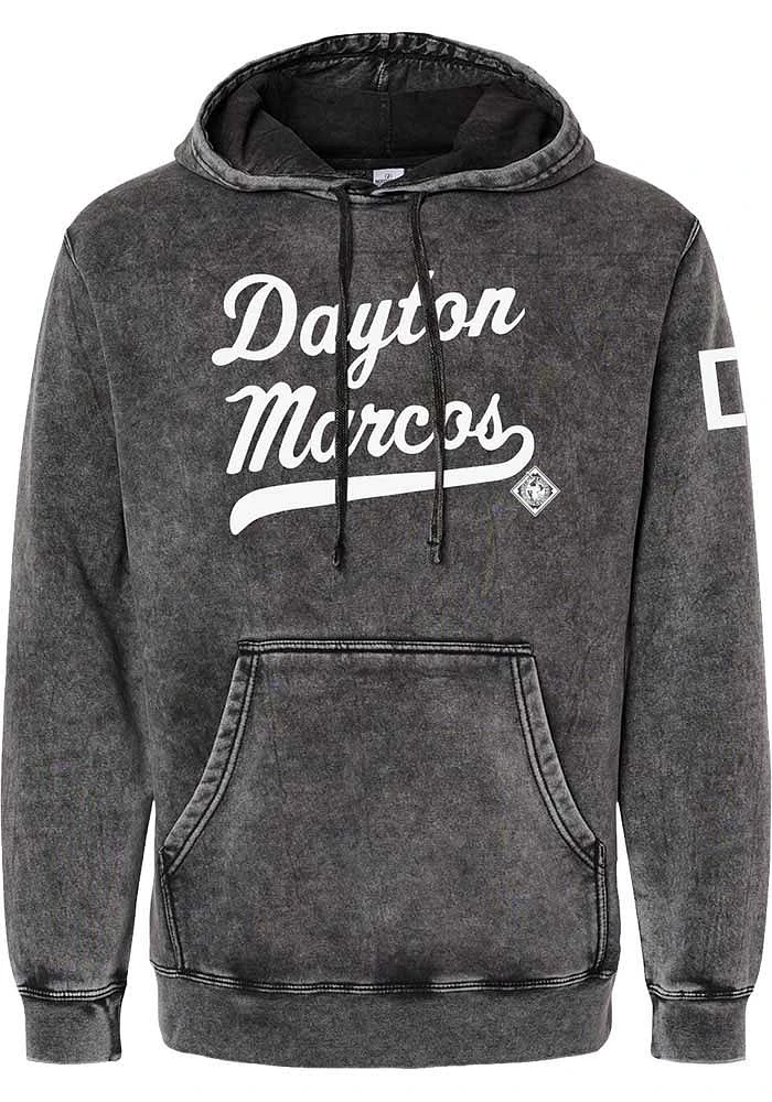 Rally Dayton Marcos Mens Black Club Script Fashion Hood