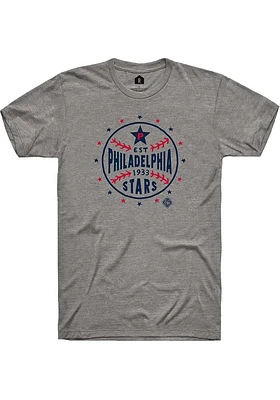 Rally Philadelphia Stars Grey Star Ball Short Sleeve Fashion T Shirt