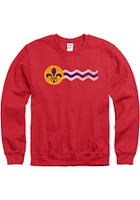 St Louis Mens Red City Flag Long Sleeve Crew Sweatshirt