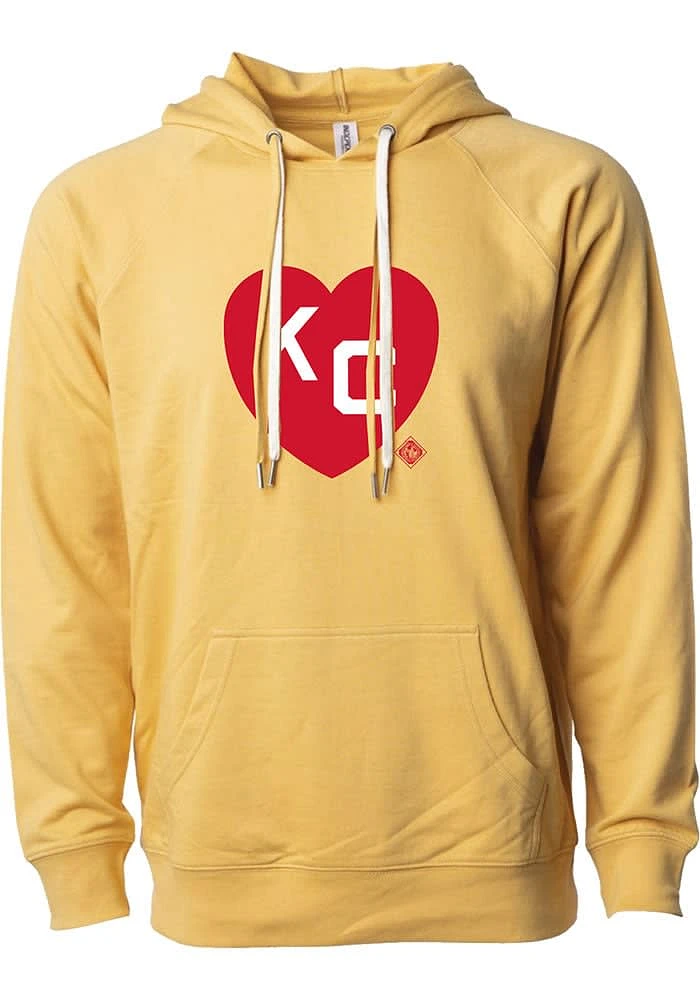 Rally Kansas City Monarchs Mens Gold Heart Fashion Hood