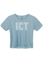 Wichita Womens Light Blue Cheetah Infill Short Sleeve T-Shirt