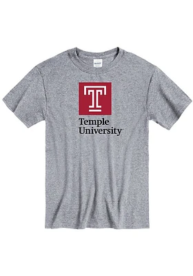 Temple Owls Grey Big Logo Short Sleeve T Shirt
