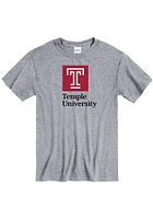 Temple Owls Grey Big Logo Short Sleeve T Shirt