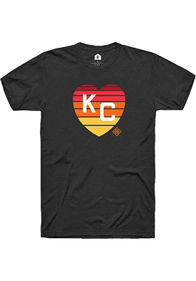 Rally Kansas City Monarchs Sunset Heart Short Sleeve Fashion T Shirt