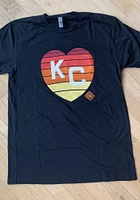 Rally Kansas City Monarchs Sunset Heart Short Sleeve Fashion T Shirt