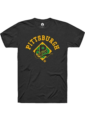 Rally Pittsburgh Crawfords Black Arch Script Logo Short Sleeve Fashion T Shirt