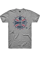 Rally Kansas City Monarchs Grey Arch Script Star Ball Short Sleeve Fashion T Shirt