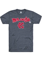 Rally Kansas City Monarchs Navy Blue Curve Script Logo Short Sleeve Fashion T Shirt