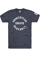 Rally Homestead Grays Navy Blue Script Circle Arch Short Sleeve Fashion T Shirt