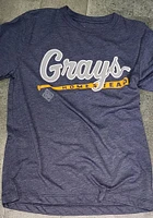 Rally Homestead Grays Navy Blue Script Logo Short Sleeve Fashion T Shirt