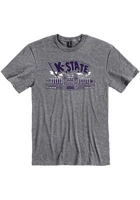 K-State Wildcats Grey Snyder Family Stadium Short Sleeve Fashion T Shirt