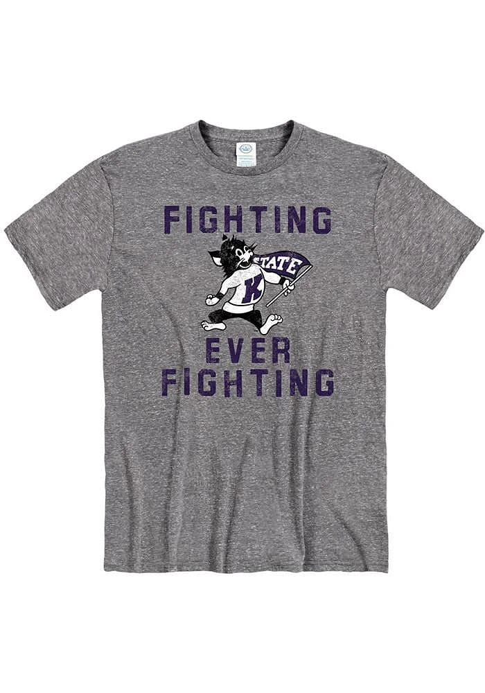 K-State Wildcats Grey Fighting Ever Short Sleeve Fashion T Shirt