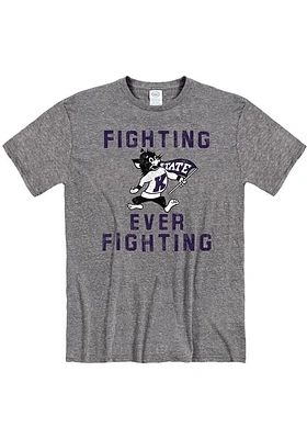 K-State Wildcats Grey Fighting Ever Short Sleeve Fashion T Shirt
