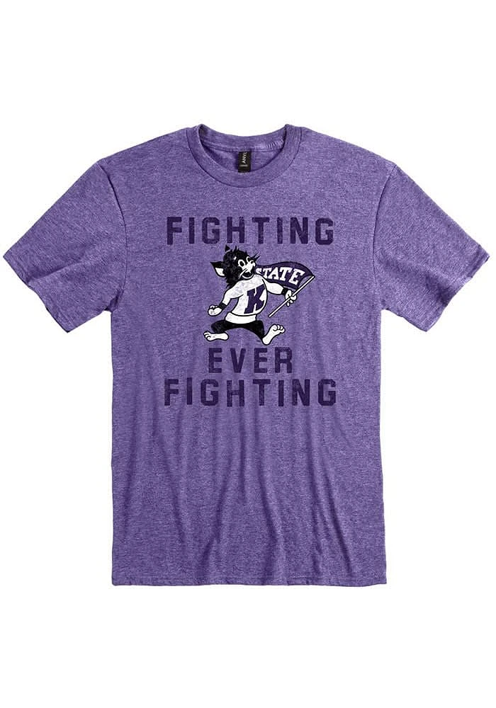 K-State Wildcats Lavender Fighting Ever Short Sleeve Fashion T Shirt