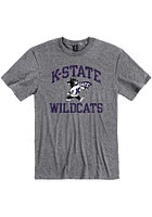 K-State Wildcats Grey Number One Distressed Short Sleeve Fashion T Shirt