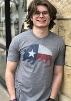 Texas Grey Armadillo State Flag Short Sleeve Fashion T Shirt