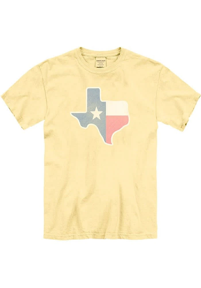Texas Yellow Pastel Flag Short Sleeve T Shirt