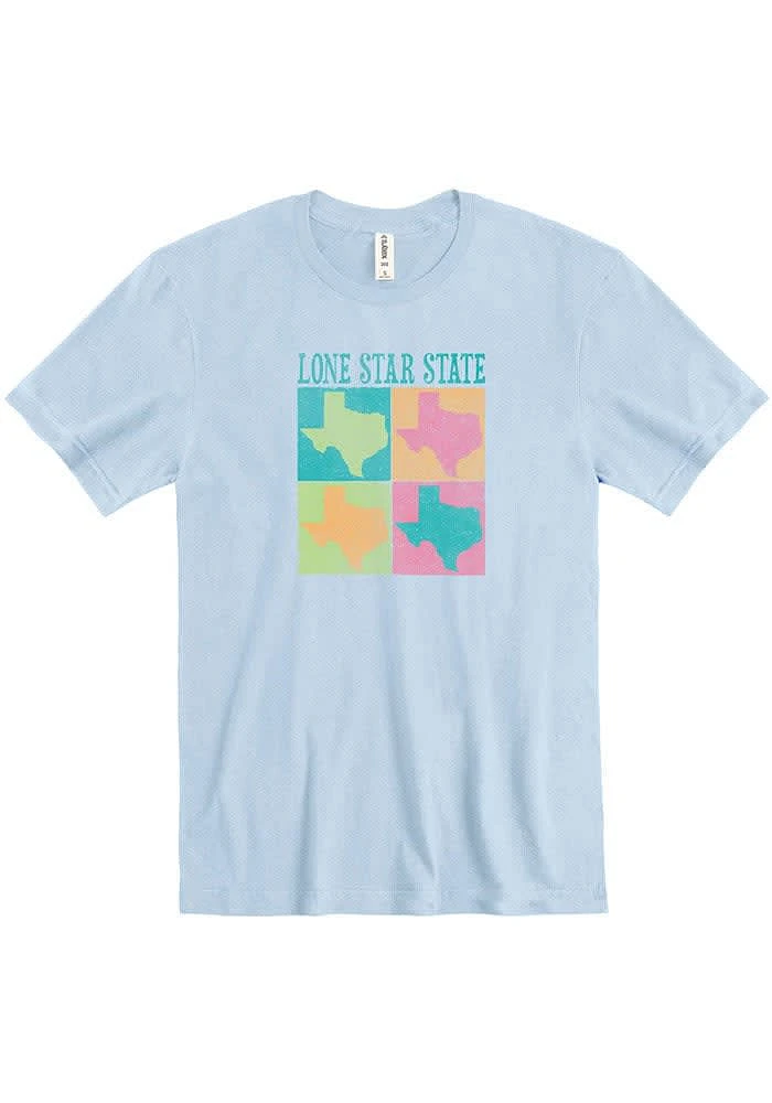 Texas Light Blue State Pop Art Short Sleeve T Shirt