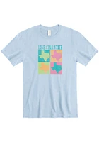 Texas Light Blue State Pop Art Short Sleeve T Shirt