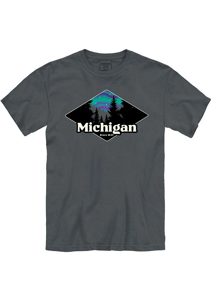 Michigan Black Aurora Diamond Short Sleeve T Shirt