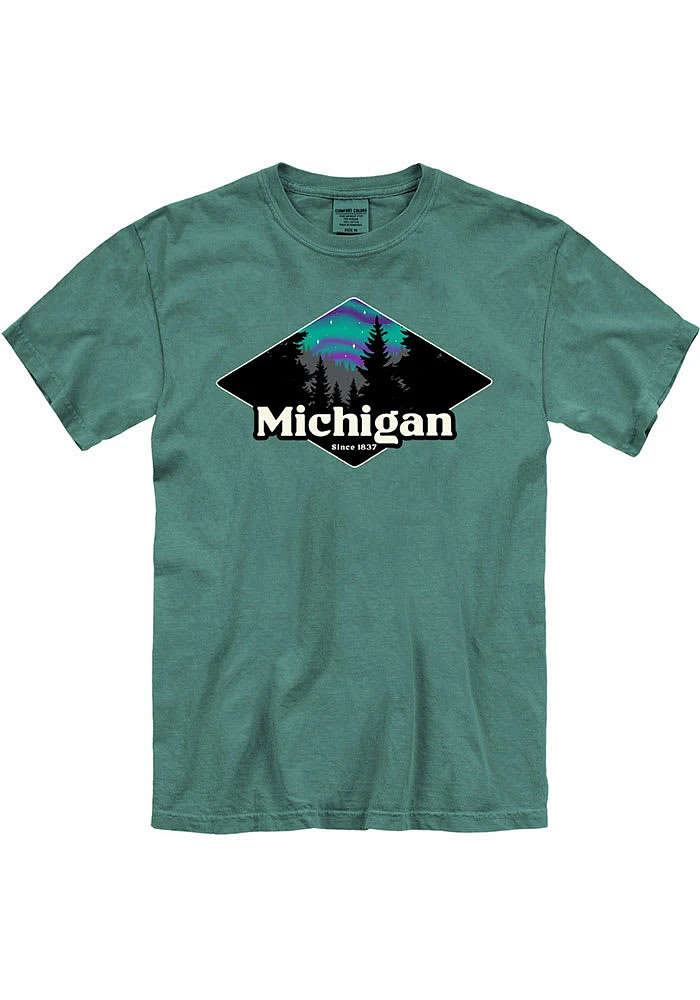 Michigan Green Aurora Diamond Short Sleeve T Shirt