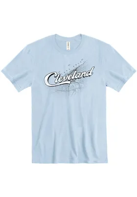 Cleveland Light Blue Map Short Sleeve Fashion T Shirt