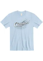 Cleveland Light Blue Map Short Sleeve Fashion T Shirt