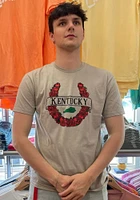 Kentucky Grey Horseshoe Roses Short Sleeve Fashion T Shirt