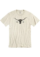 Texas Oatmeal Longhorn Sketch Short Sleeve Fashion T Shirt