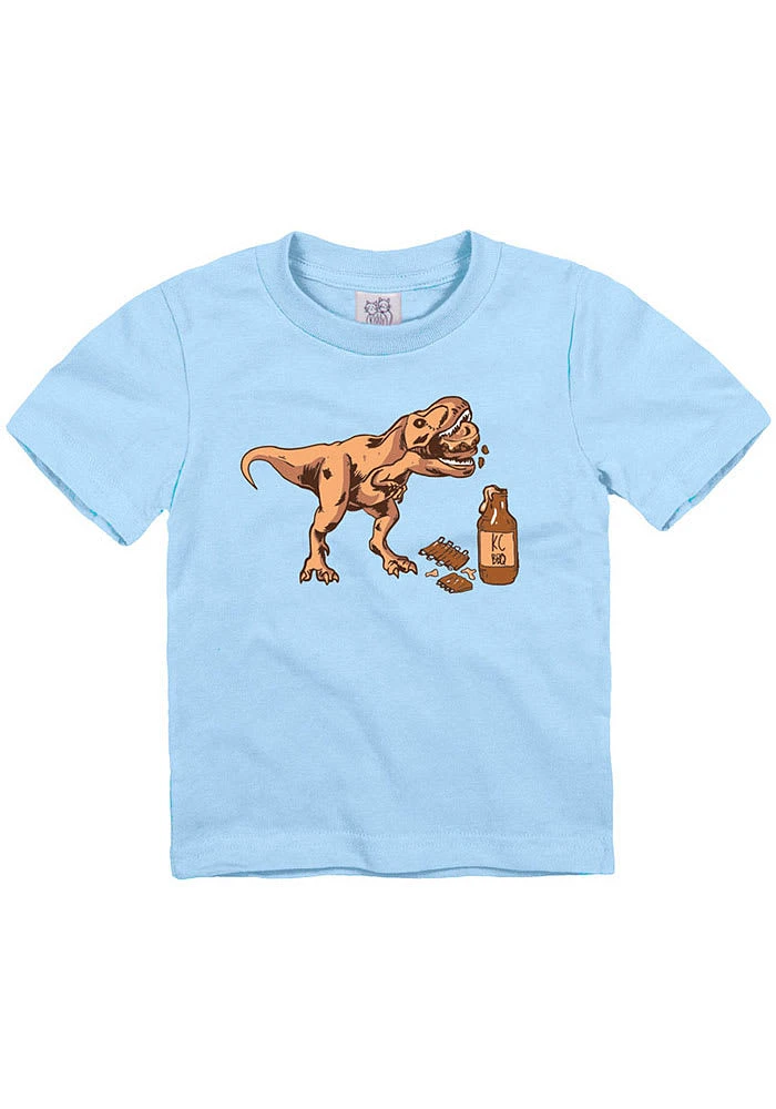 Kansas City Toddler Light Blue BBQ Trex Short Sleeve T-Shirt