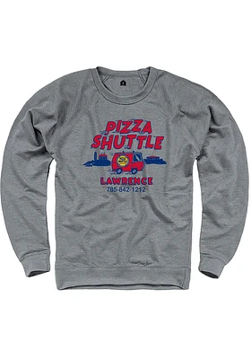 Lawrence Mens Grey Pizza Shuttle Van Long Sleeve Crew Sweatshirt