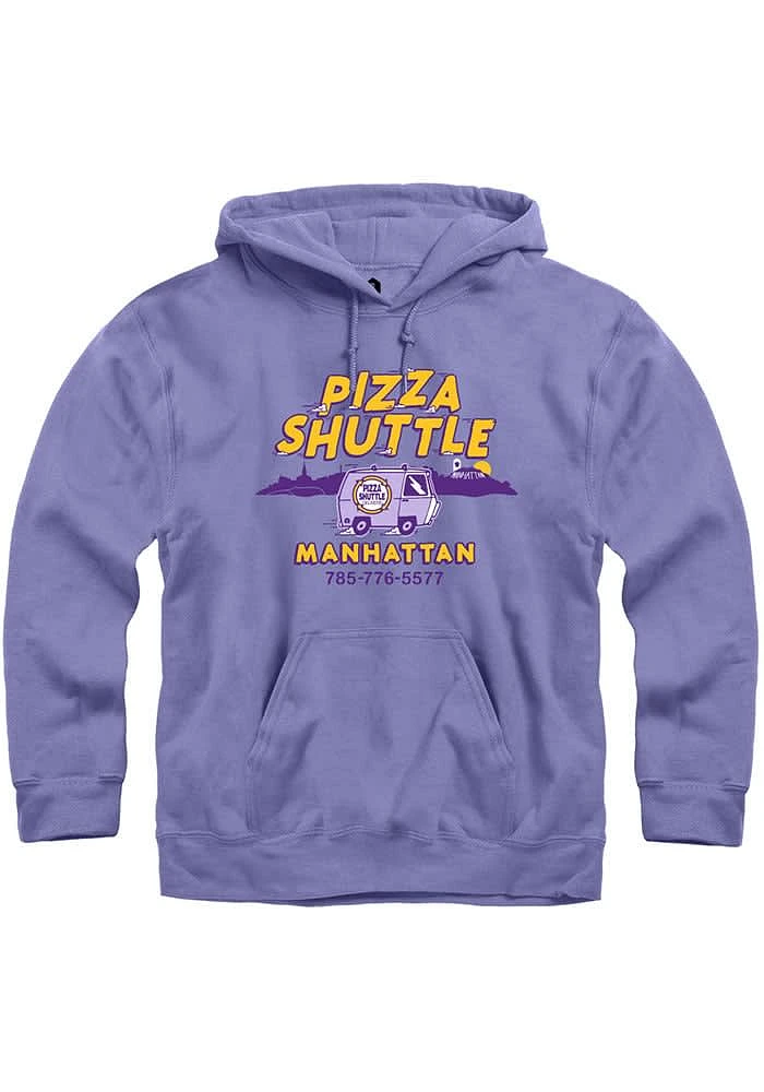 Rally Manhattan Mens Purple Pizza Shuttle Van Long Sleeve Hoodie