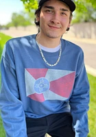 Wichita Mens Blue Pastel Flag Long Sleeve Crew Sweatshirt