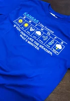 Kansas Blue Weather Forecast Short Sleeve Fashion T Shirt