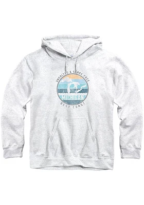 Michigan Mens Ash Circle Clading Long Sleeve Hoodie