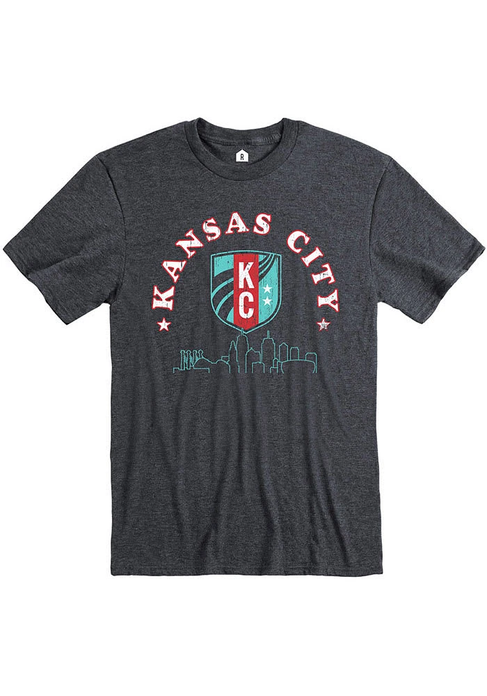 Rally KC Current Grey Skyline Short Sleeve Fashion T Shirt