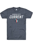 Rally KC Current Navy Blue Masked Wordmark Short Sleeve Fashion T Shirt