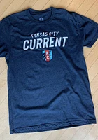 Rally KC Current Navy Blue Masked Wordmark Short Sleeve Fashion T Shirt