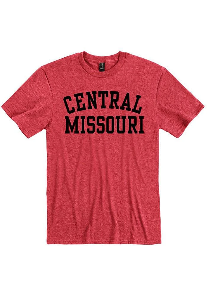 Central Missouri Mules Red Heather Team Name Short Sleeve Fashion T Shirt