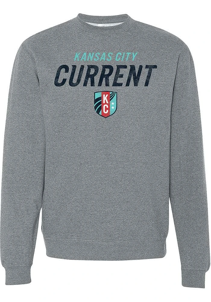 Rally KC Current Mens Grey Shield Long Sleeve Fashion Sweatshirt