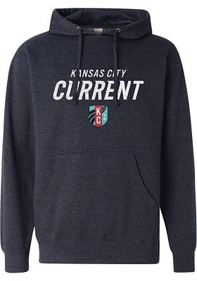 Rally KC Current Mens Navy Blue Masked Wordmark Fashion Hood